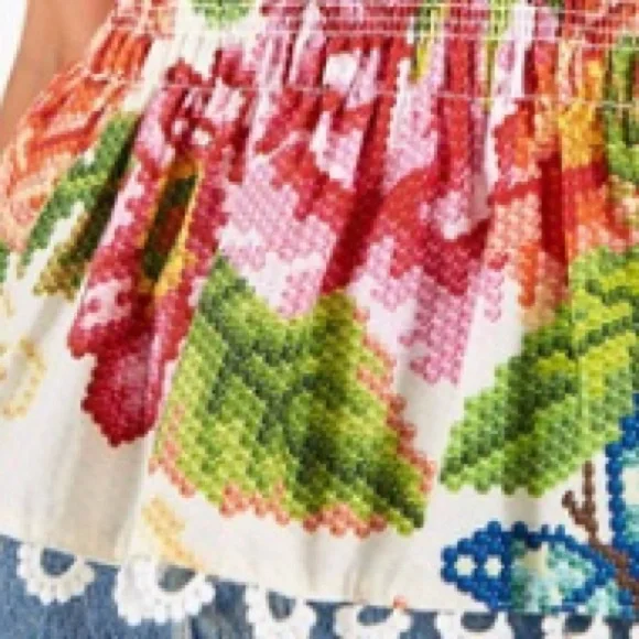 NWT FARM RIO Vintage Floral Smocked Cami Top | S - Picture 3 of 9